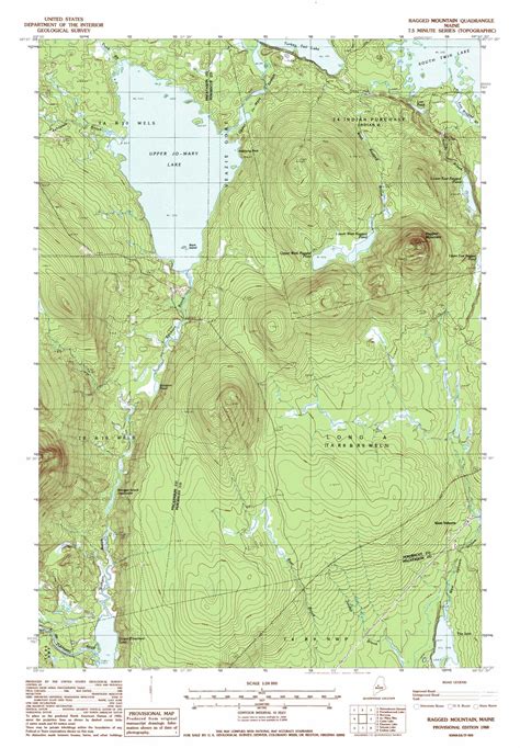 Ragged Mountain Topographic Map Scale Maine