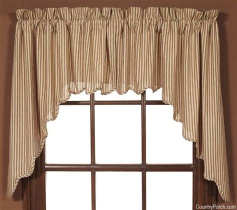 Window Valances Stripe Scalloped Window Curtain Swag Cheston Stripe