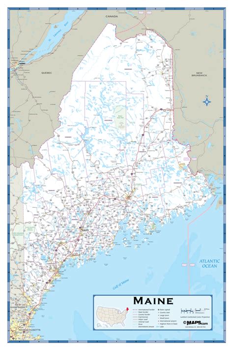 Maine Highway Wall Map