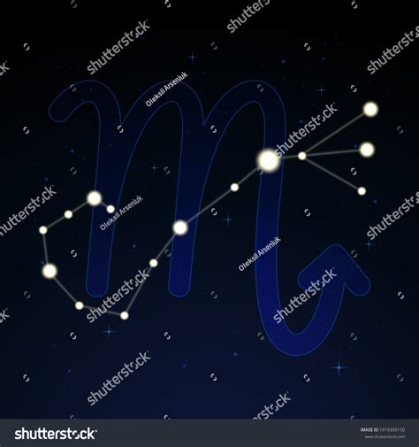 Scorpius Scorpion Constellation Zodiac Sign On Stock Vector Royalty