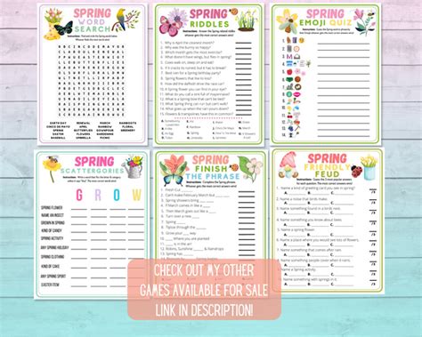 Signs Of Spring Trivia Printable Game Fun Kids And Adults Party Activi