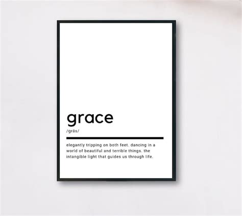 Grace Definition Printable Wall Art Grace Poster Grace Etsy