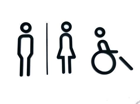 Acrylic Toilet Sign Male Female People Toilet Wc Door Signs In