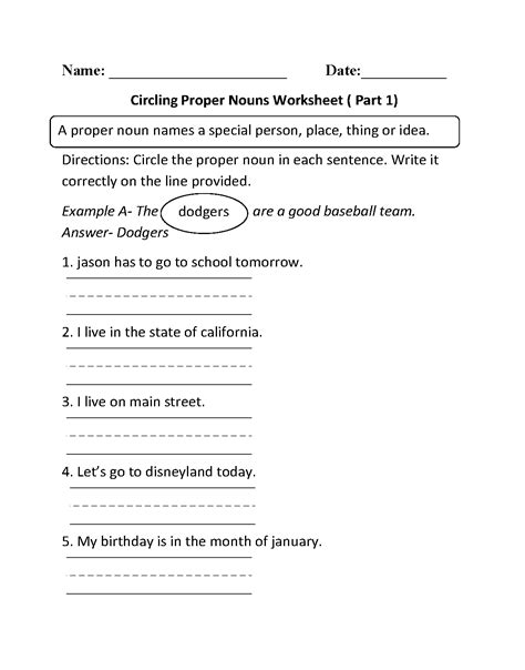 Give your noun practice an impetus with this common and proper nouns matching worksheet pdf. Circling Proper Nouns Worksheet Part 1 | Proper nouns worksheet, Nouns worksheet, Proper nouns