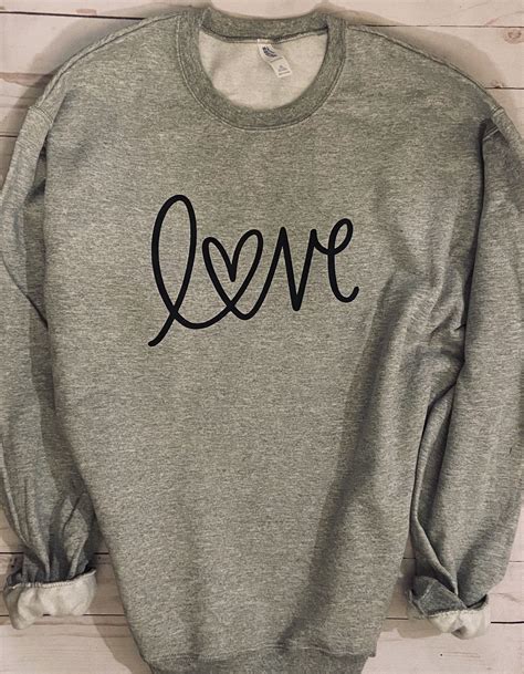Cute Love Crew Neck Sweatshirt Valentines Sweatshirts Sweatshirts