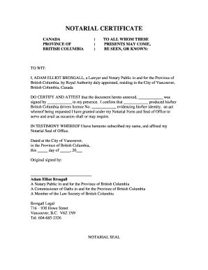 Our notary service brings many benefits. Notary Acknowledgment Canadian Notary Block Example / 32 Notarized Letter Templates Pdf Doc Free ...