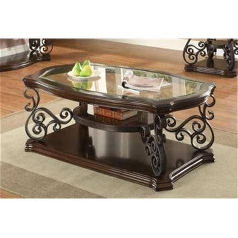 Coaster Home Furnishings Coffee Table With Tempered Glass Top Deep Merlot