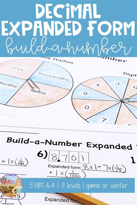Place Value Build A Number Expanded Form 5th Grade Ccss Expanded Form