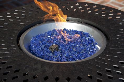 Sapphire Blue Reflective Fire Glass Well Traveled Living