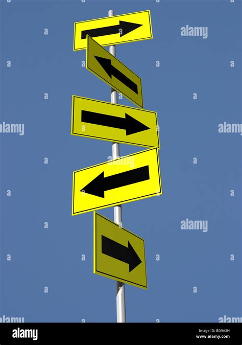 Five Directional Arrow Signs On Pole Stock Photo Alamy