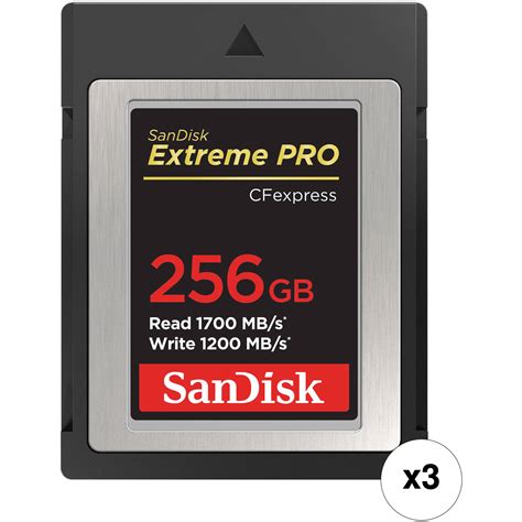 Sandisk 256gb Extreme Pro Cfexpress Card Type B 3 Pack Bandh