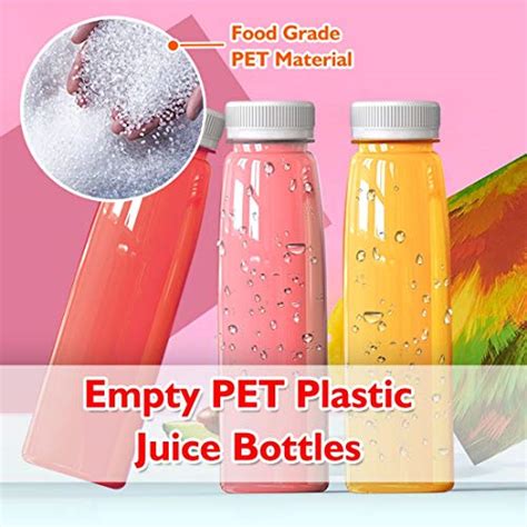 Holotap Pcs Oz Plastic Bottles With Caps Empty Pet Disposable Juice Bottles Bulk For