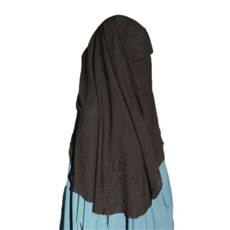 Two Layer Niqab With Flap Black Long