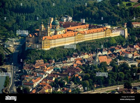 Aerial View Melk Abbey Benedictine Monastery Austrian Baroque Melk