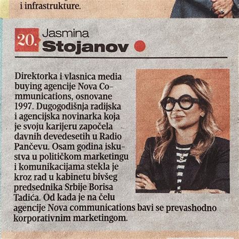 Direktorka I Vlasnica Agencije Nova Communications Jasmina Stojanov