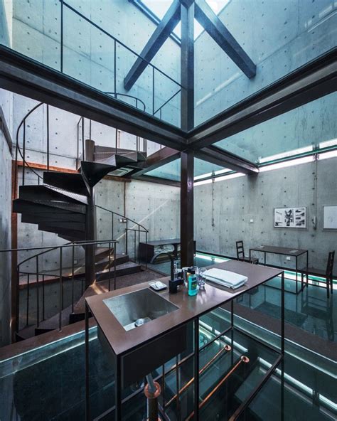 Vertical Glass House By Atelier Fcjz Glass House Glass House Design Glass Floor