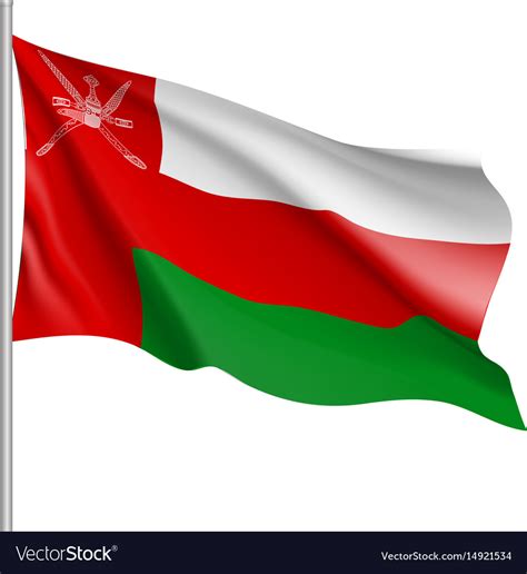 Waving Flag Of Sultanate Of Oman Royalty Free Vector Image