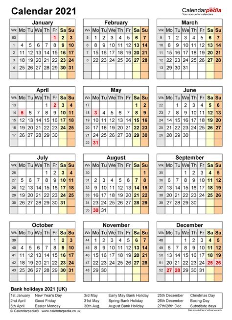 2021 Excel Calendar With Week Numbers Weekly Calendar