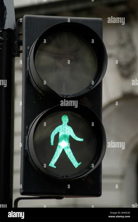 Green Man Go Walk Traffic Light Sign England Uk Stock Photo 2677791
