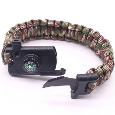 Braided Bracelet Men Multi Function Paracord Survival Bracelet Outdoor Camping Rescue Emergency