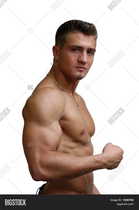 Muscular Sexy Man Flexing Biceps Image And Photo Bigstock
