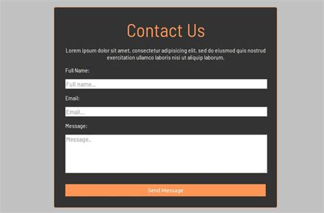 Simple Contact Us Form Design Usign Html And Css Form Css Form