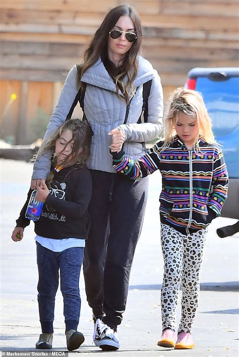 Megan fox as a mom: Megan Fox and Brian Austin Green step out together with their children after dismissing divorce ...