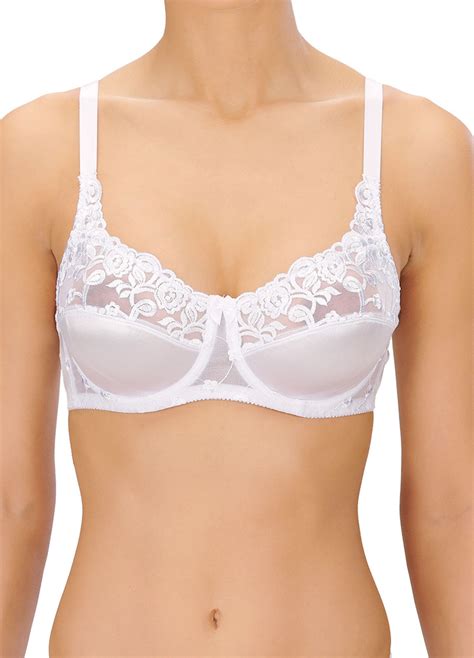 Naturana Satin Lace Full Cup Bra 87543 Underwired Non Padded Lace Full