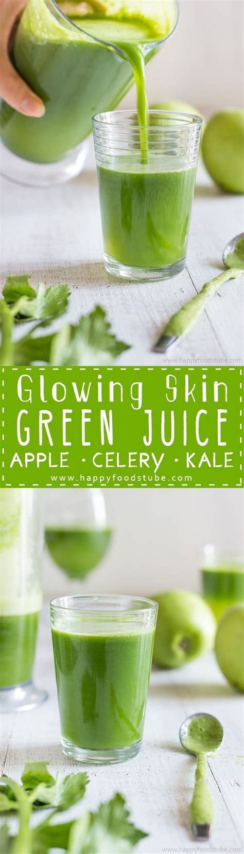 This also gives our overworked digestive chances are that you will still eat fiber during the day in the shape of whole fruit, vegetables, beans and salads, but what a wonderful feeling to know. Glowing Skin Green Juice Recipe - Happy Foods Tube ...