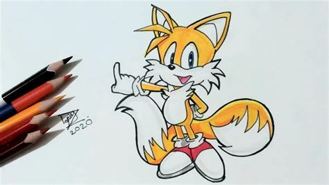 How To Draw Tails The Fox Tutorial Youtube