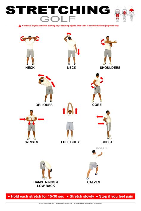 Golf Stretching Poster 24 X 36