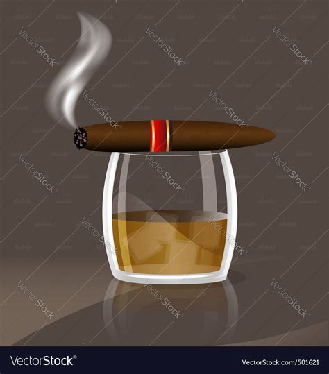 Whiskey And Cigar Royalty Free Vector Image Vectorstock