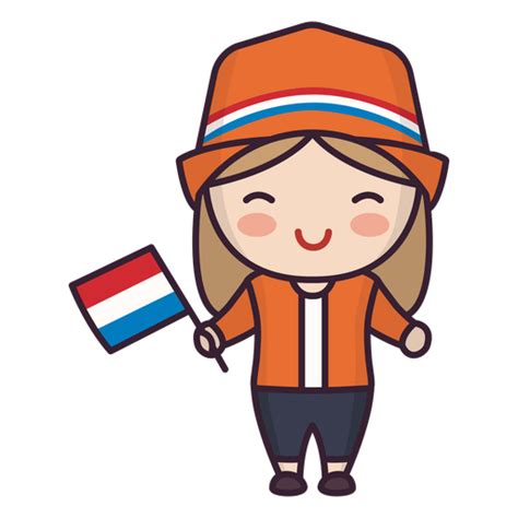 Netherlands Young Woman Cute Character Transparent Png And Svg Vector File