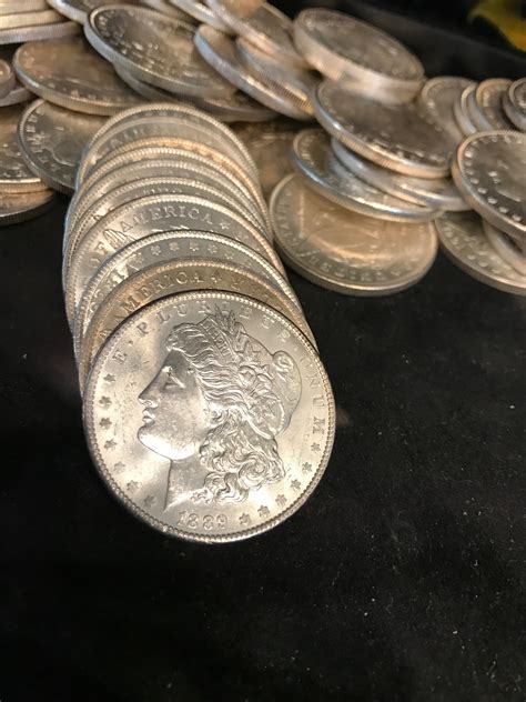 1889 Uncirculated Roll 20 Morgan Silver Dollars Nice White