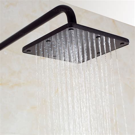 The clean lines and matte black finish make this a great choice for a contemporary style bathroom. Unique Black Painting Outside Rain Shower Faucets System