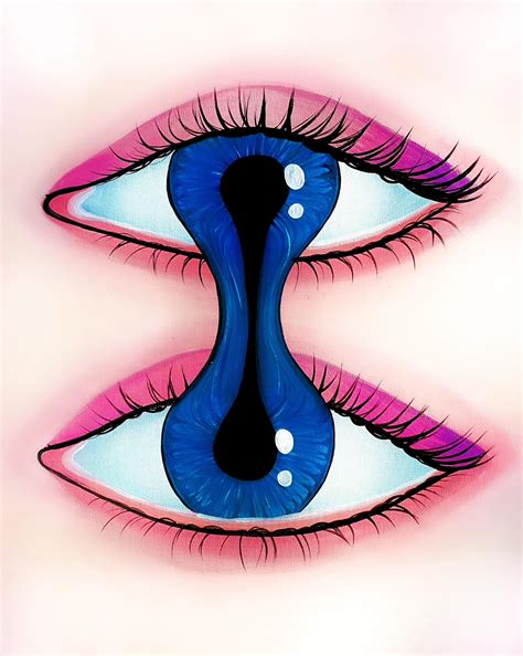 Art Print Trippy Eye Magical Abstract Surreal Colourful Pink Blue Pretty Trippy Drawings