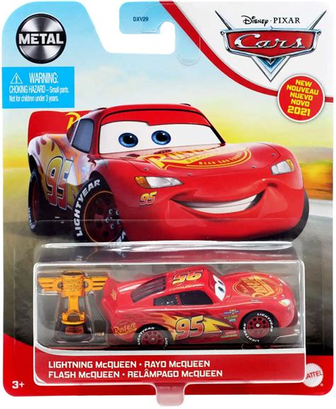 Disney Pixar Cars Cars 3 Metal Lightning Mcqueen 155 Diecast Car With Trophy Mattel Toys Toywiz