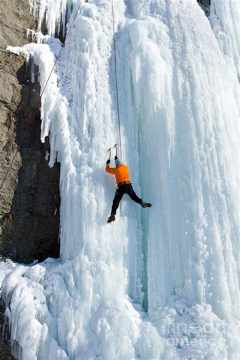 Ice Climbing The Waterfall Photograph By Vitalii Nesterchuk Pixels