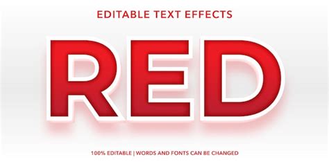 Premium Vector Red Editable Text Effect