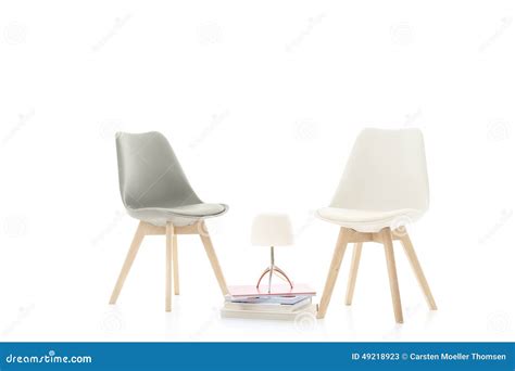 Two Stylish Modern Chairs Facing Each Other Stock Image Image Of