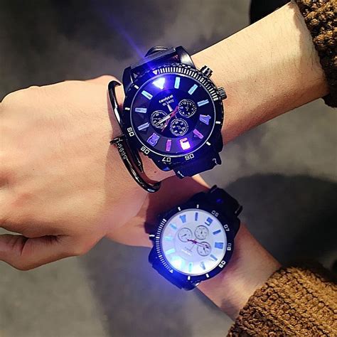 Fashion Black Led Light Waterproof Quartz Wrist Watch Black Jumia