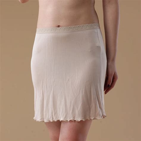Hoffe 100 Pure Silk Women Half Slips Soft Thin Silk Underskirt Basic Style Sexy Solid Woman