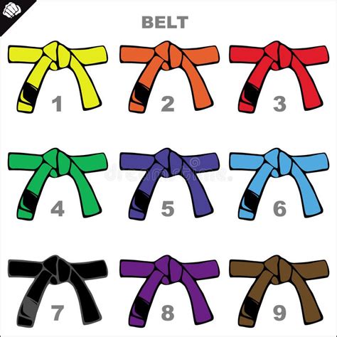 Karate Belts Poster Vector Stock Vector Illustration Of Black