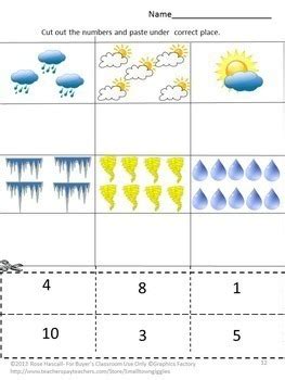 All math worksheets by topic: Weather Theme, Kindergarten Math Worksheets, Number Matching, Alphabet Activity