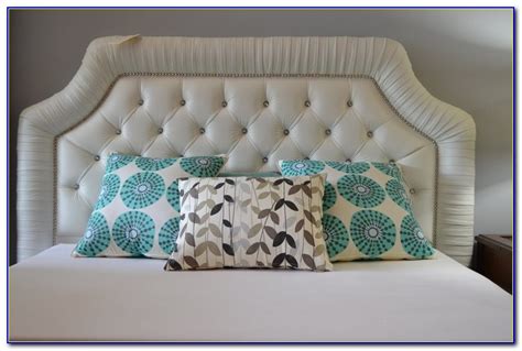 White Leather Tufted Headboard With Crystals Headboard Home Design