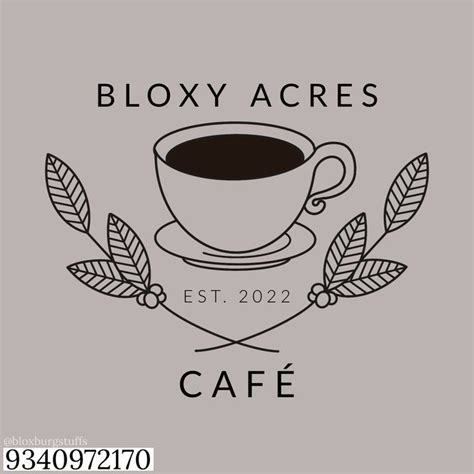 oyster bloxy acres café logo v in Bloxburg decal codes Bloxburg decals codes Cafe