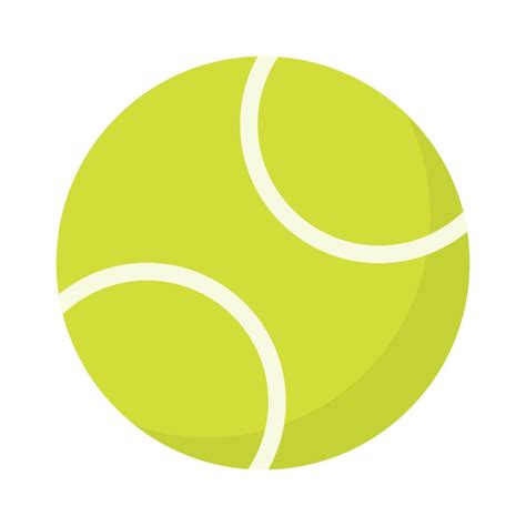 Tennis Ball Vector Icon Clipart In Flat Animated Illustration On White Background Vector