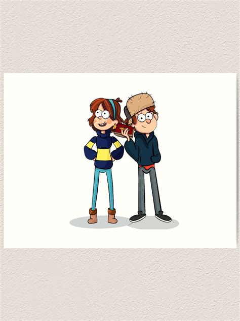 mabel and dipper pines gravity falls fanart older art print for sale by stilesmiles redbubble