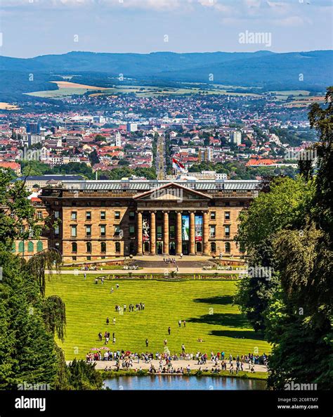 Panoramic View Of Kassel With Wilhelmshoehe Castle Hesse Germany