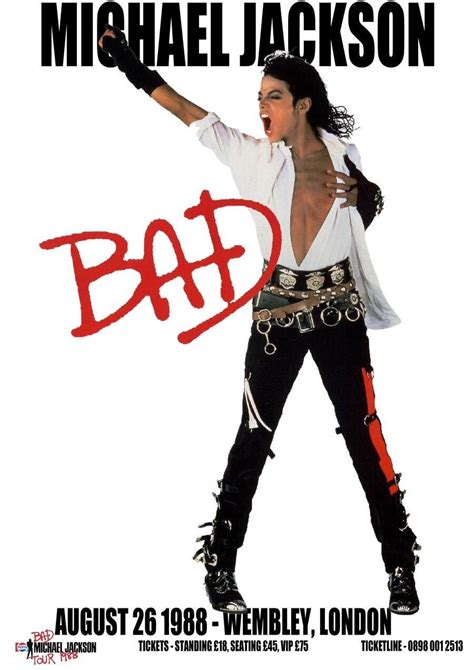 Michael Jackson Poster During The Bad Tour Michael Jackson Poster